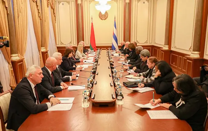 Встреча руководства палат Национального собрания Беларуси с парламентской делегацией Кубы